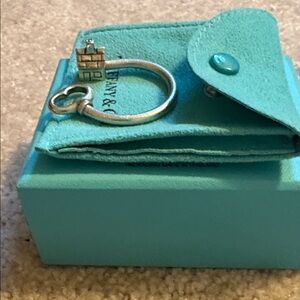 Tiffany & Co. Turquoise Silver House Charm Key Ring